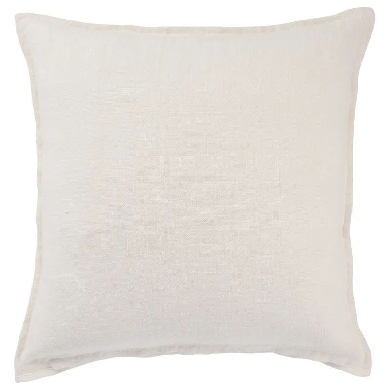 Burbank Blanche Solid Ivory Poly Throw Pillow 22 inch