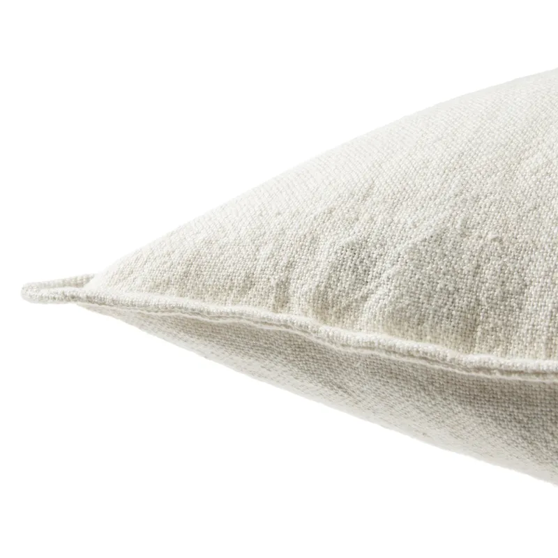 Burbank Blanche Solid Ivory Poly Throw Pillow 22 inch