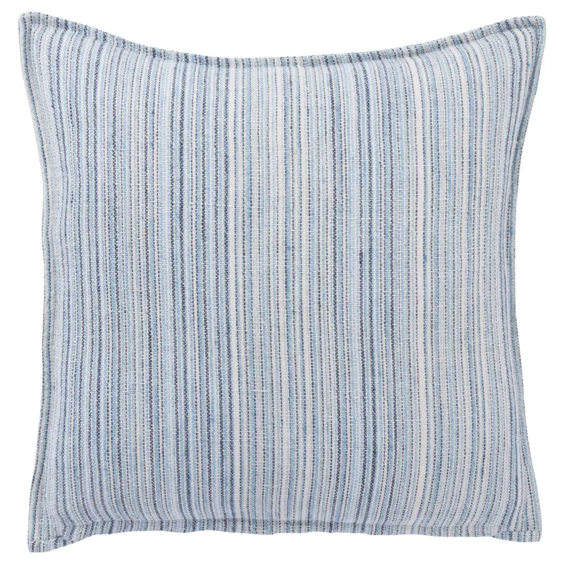 Burbank Taye Stripe Blue/ White Poly Throw Pillow 22 inch