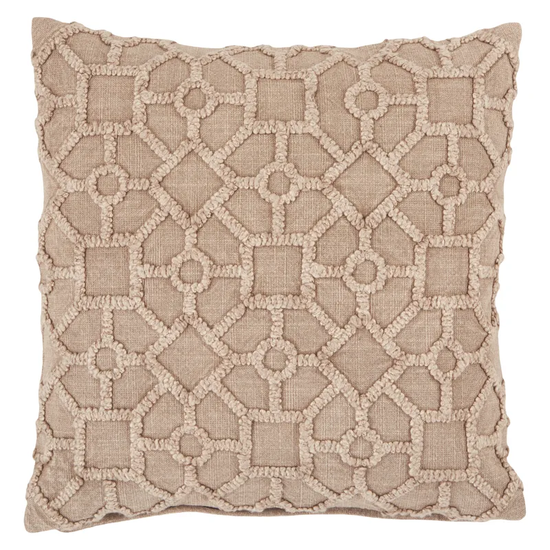 Boxwood Vibe by  Espanola Gray Trellis Polyester Throw Pillow 18 inch
