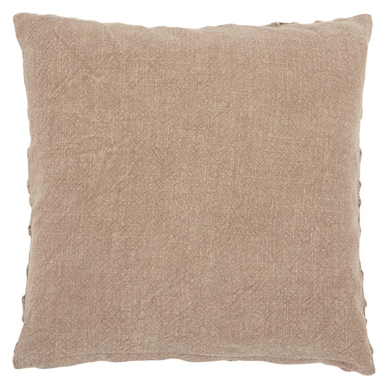 Boxwood Vibe by  Espanola Taupe Trellis Down Throw Pillow 18 inch