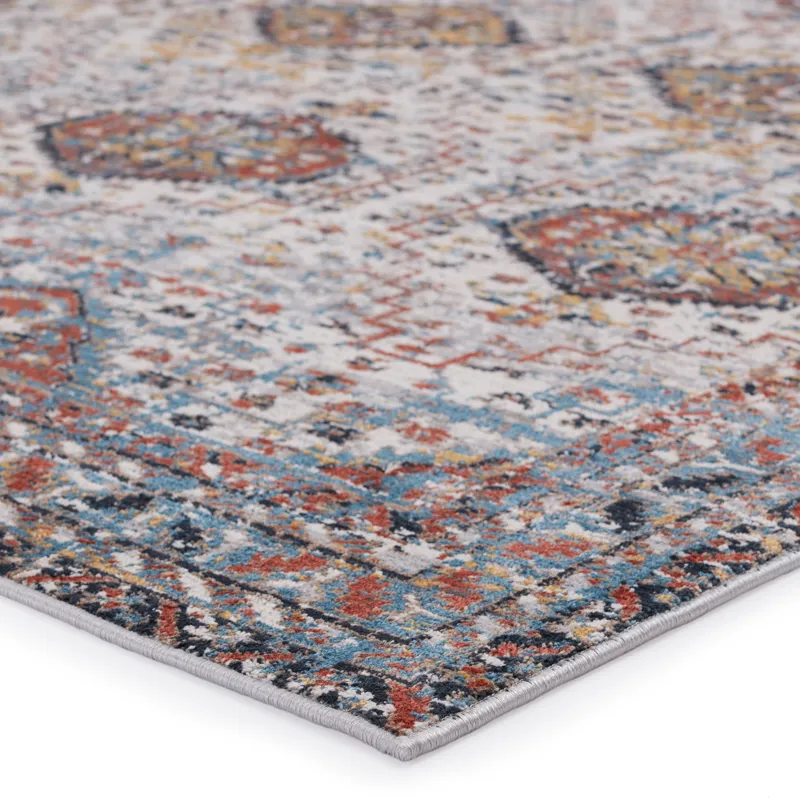 Byzantine Vibe by  Gordiana Medallion Multicolor/ White Area Rug (8'X10')