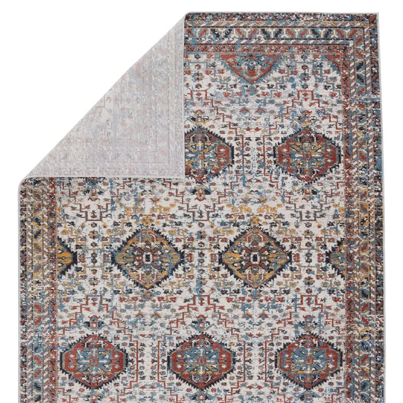 Byzantine Vibe by  Gordiana Medallion Multicolor/ White Area Rug (8'X10')