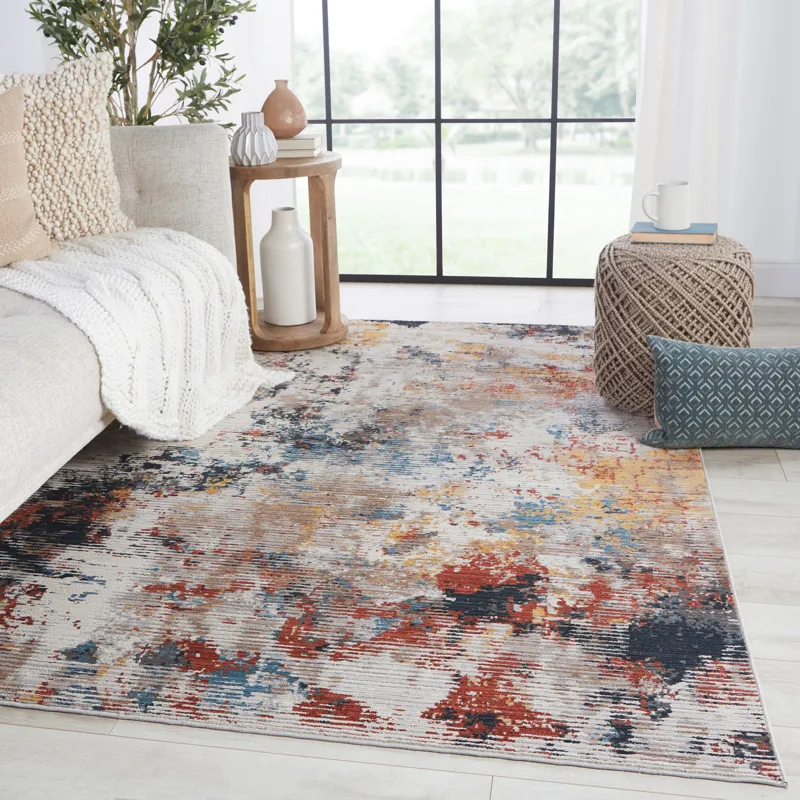 Byzantine Vibe by  Bardane Abstract Multicolor Area Rug (9'6"X13')