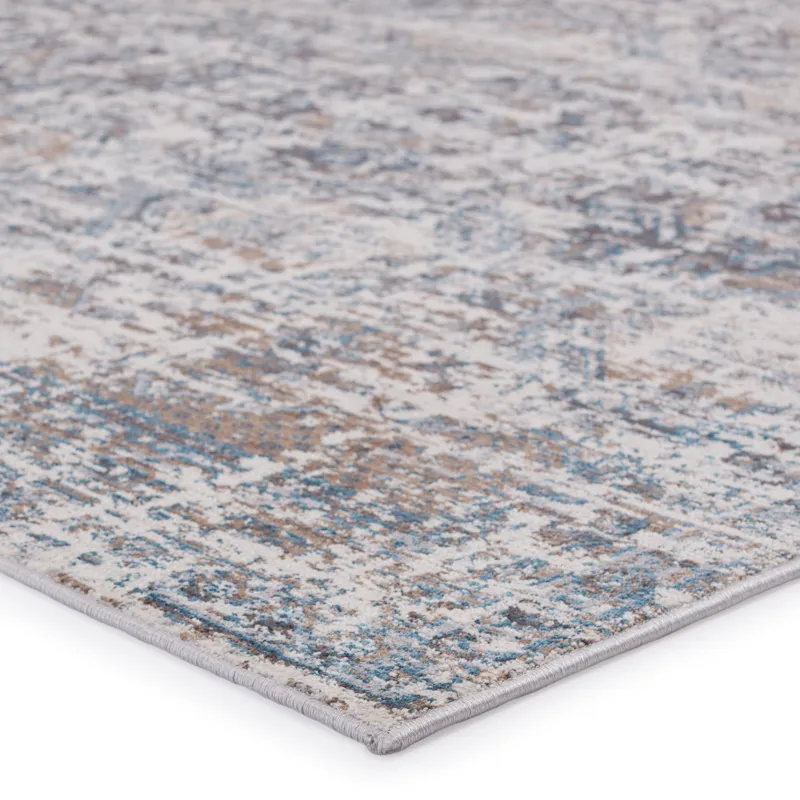Byzantine Vibe by  Anastasia Medallion Gray/ Blue Area Rug (9'6"X13')
