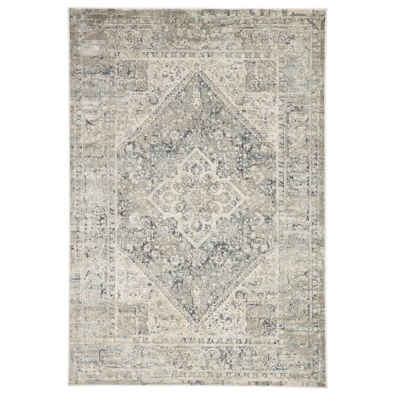 Caicos Kiev Medallion Gray/ Ivory Area Rug (8'10"X12')