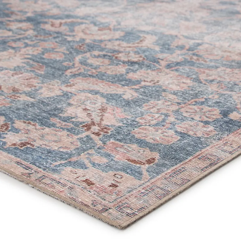 Chateau Bardia Indoor/ Outdoor Oriental Blue/ Light Pink Area Rug (8'X10')