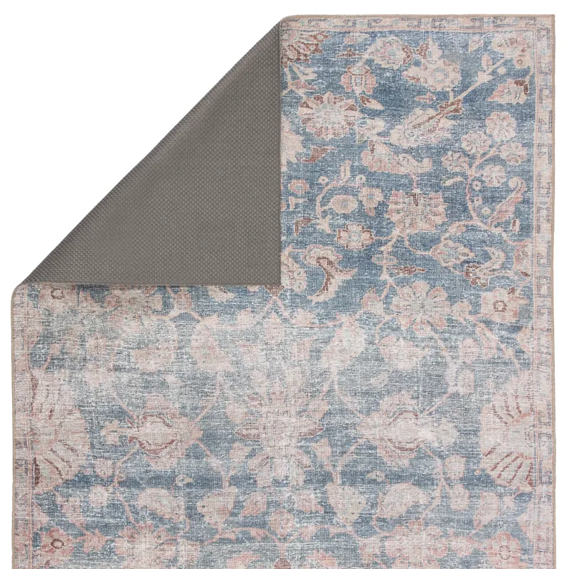 Chateau Bardia Indoor/ Outdoor Oriental Blue/ Light Pink Area Rug (8'X10')