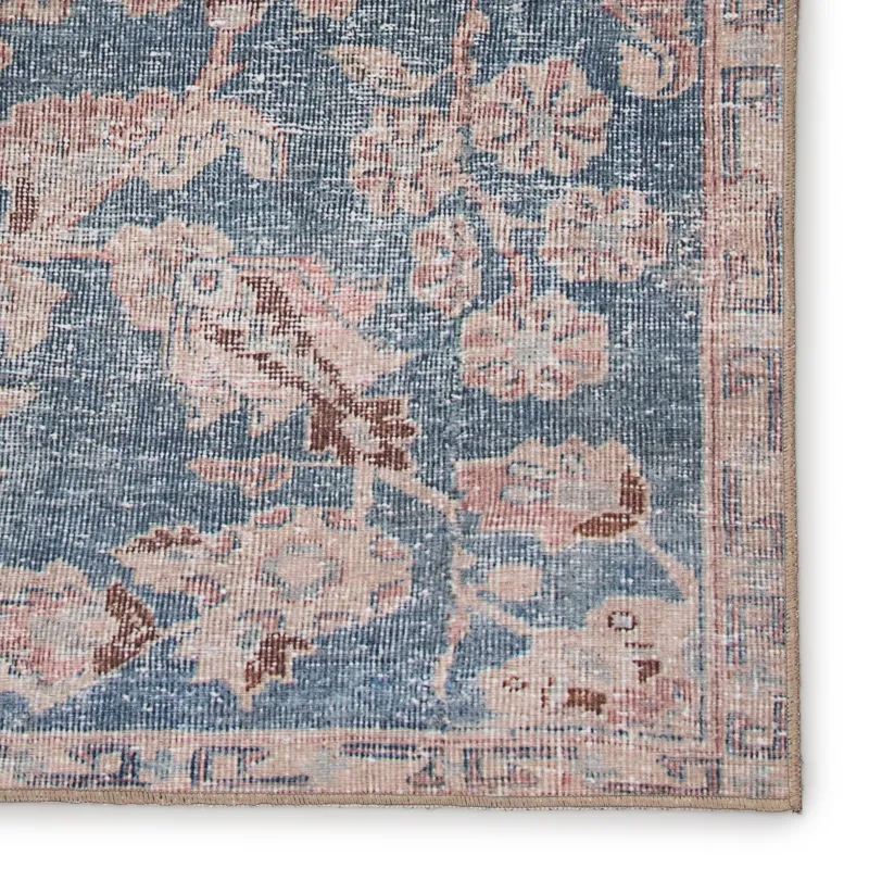 Chateau Bardia Indoor/ Outdoor Oriental Blue/ Light Pink Area Rug (8'X10')