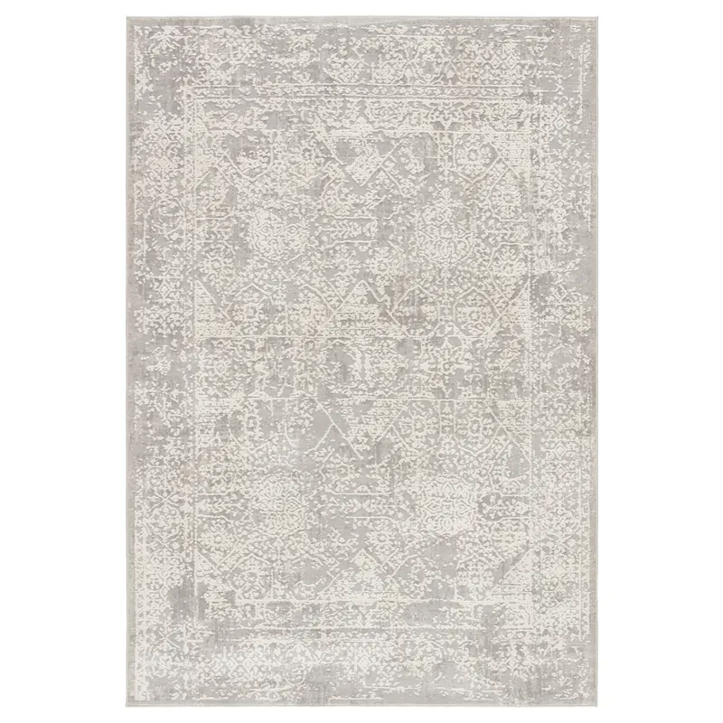 Cirque Lianna Abstract Gray/ White Runner Rug (3'X12')