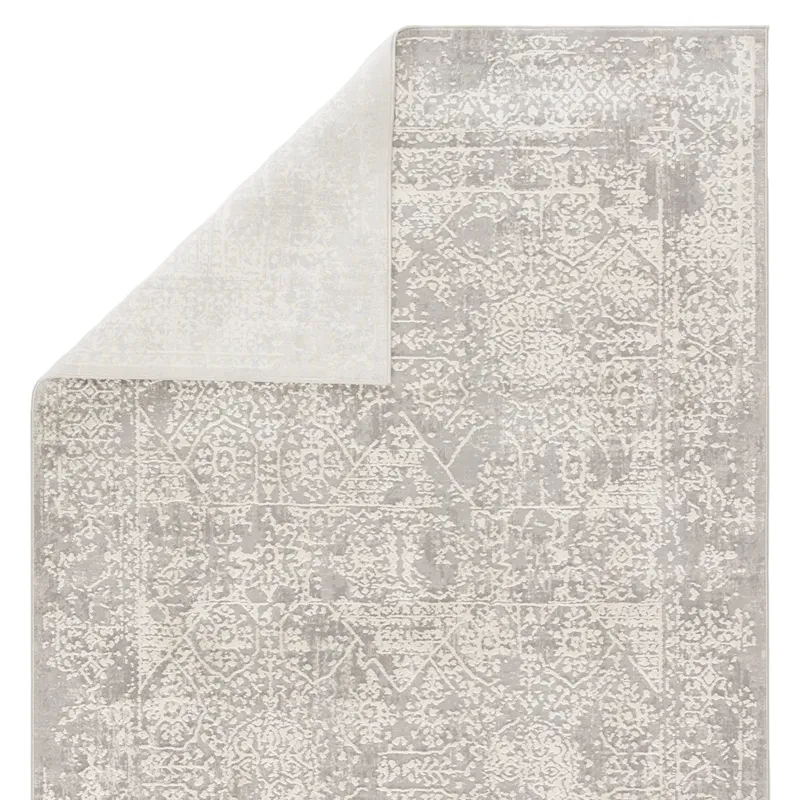 Cirque Lianna Abstract Gray/ White Runner Rug (3'X12')