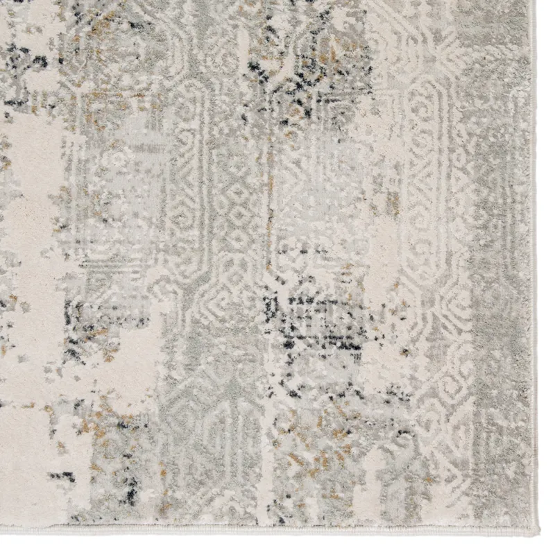 Cirque Jaspal Tribal Gray/ White Area Rug (8'10"X11'9")