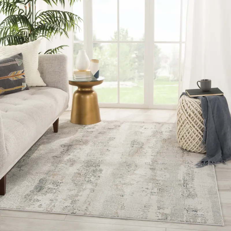 Cirque Jaspal Tribal Gray/ White Area Rug (8'10"X11'9")