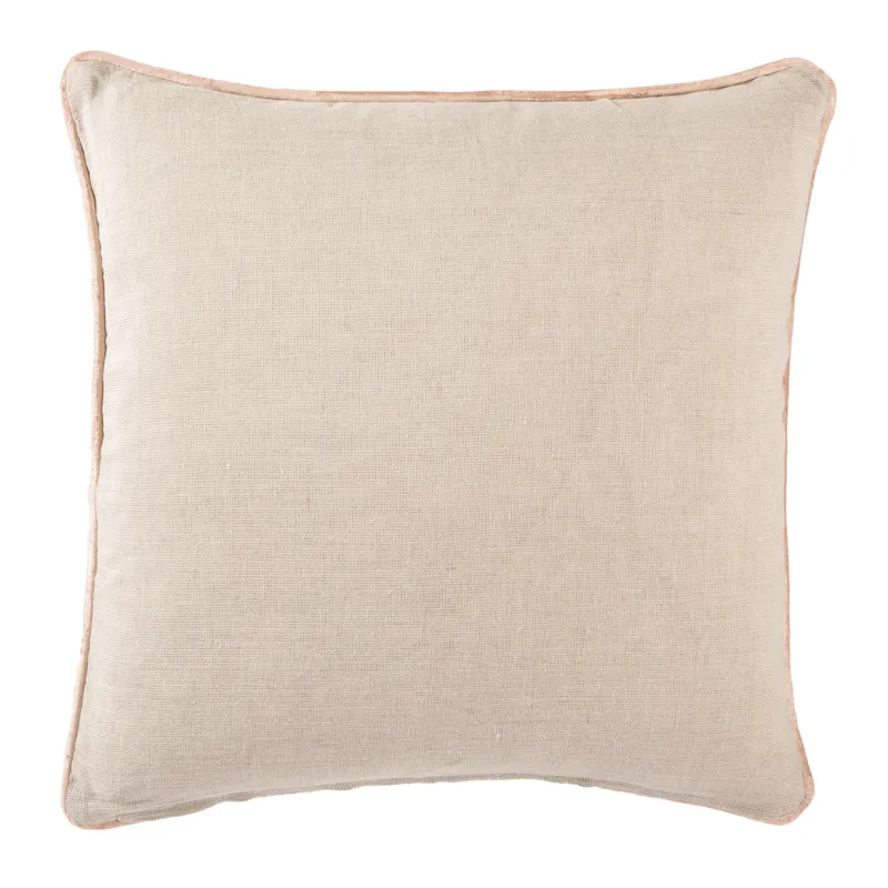 Cosmic By Nikki Chu Nikki Chu by  Ordella Beige/ Pink Geometric Down Throw Pillow 22 inch