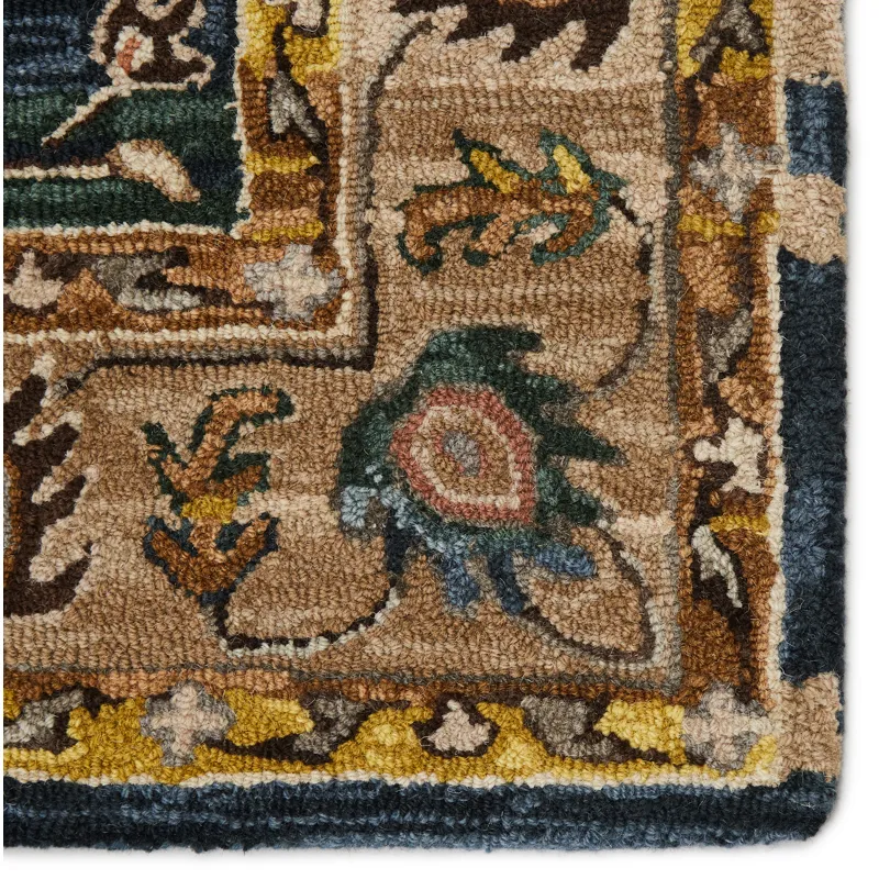 Cardamom Vibe by  Seraphina Handmade Medallion Pink/ Yellow Area Rug (8'X10')