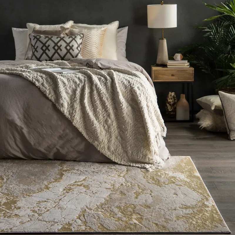 Catalyst Cisco Abstract Gray/ Gold Area Rug (7'10"X10'6")