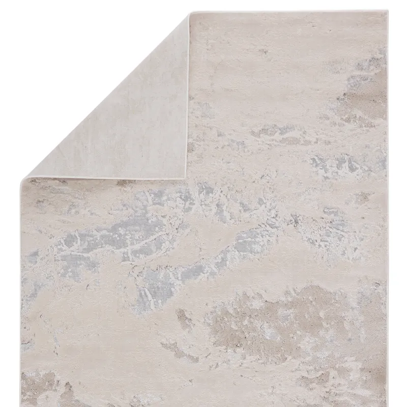 Catalyst Cisco Abstract Light Gray/ Silver Runner Rug (2'2"X8')