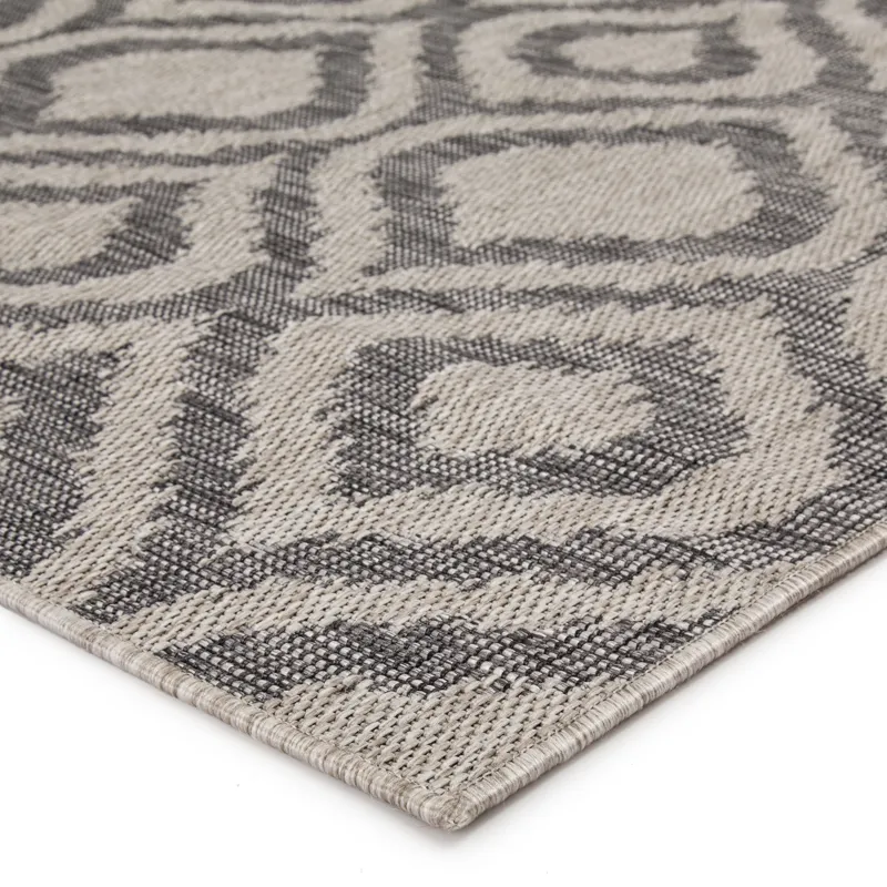Decora by Nikki Chu Nikki Chu by  Idra Indoor/ Outdoor Trellis Gray Area Rug (5'3"X7'6")