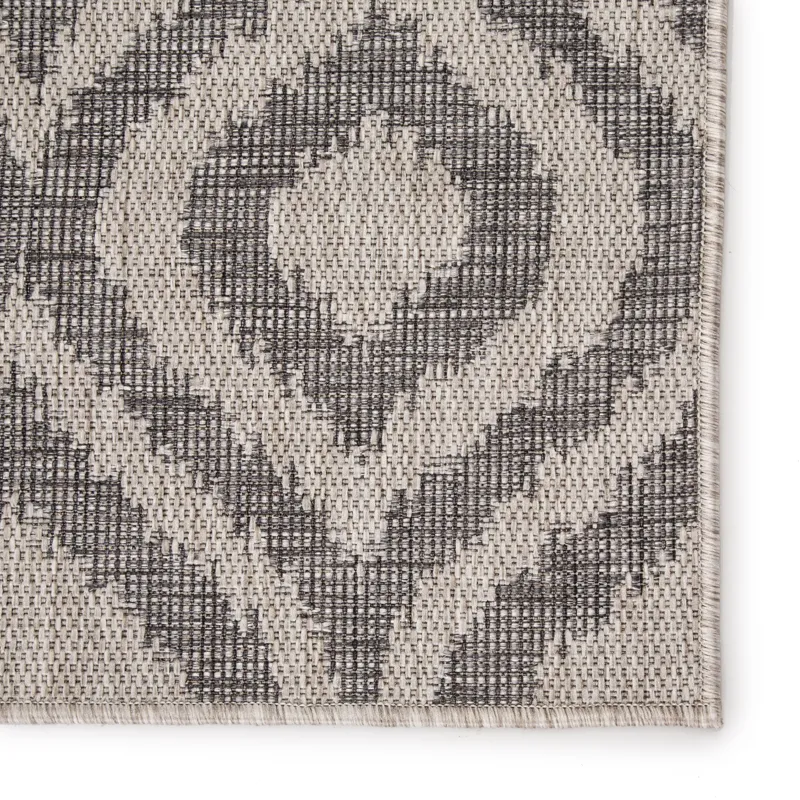 Decora by Nikki Chu Nikki Chu by  Idra Indoor/ Outdoor Trellis Gray Area Rug (5'3"X7'6")