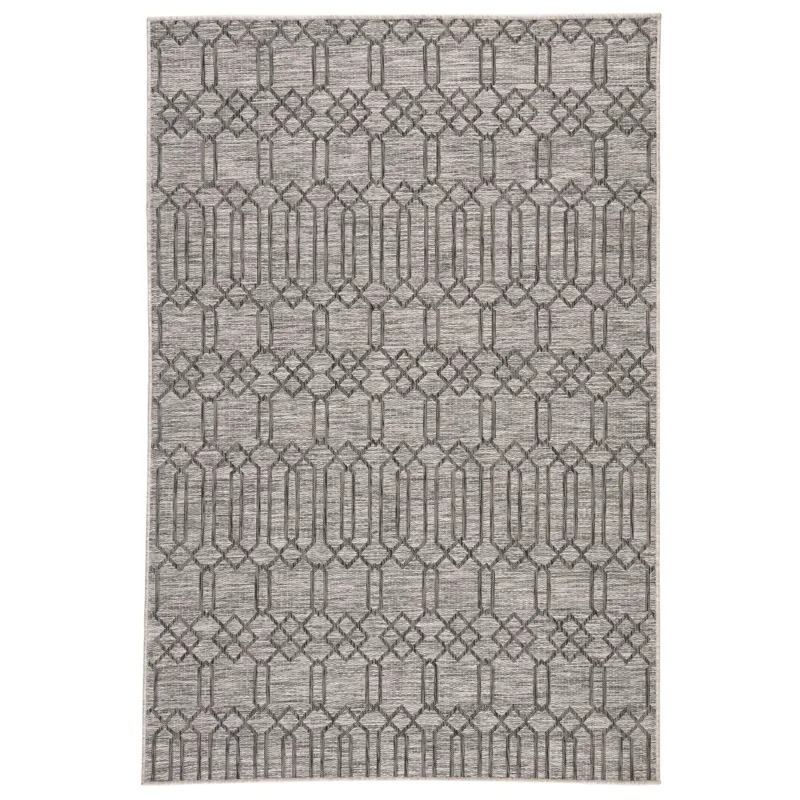 Decora by Nikki Chu Nikki Chu by  Calcutta Indoor/ Outdoor Geometric Gray Area Rug (7'11"X10')
