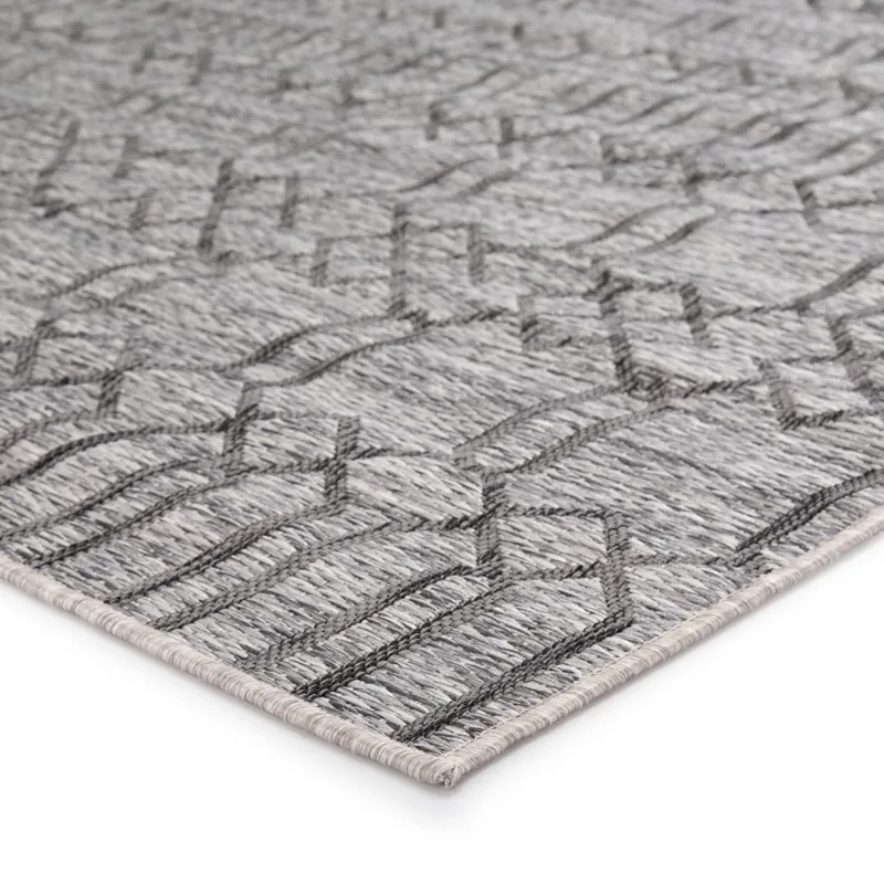 Decora by Nikki Chu Nikki Chu by  Calcutta Indoor/ Outdoor Geometric Gray Area Rug (7'11"X10')