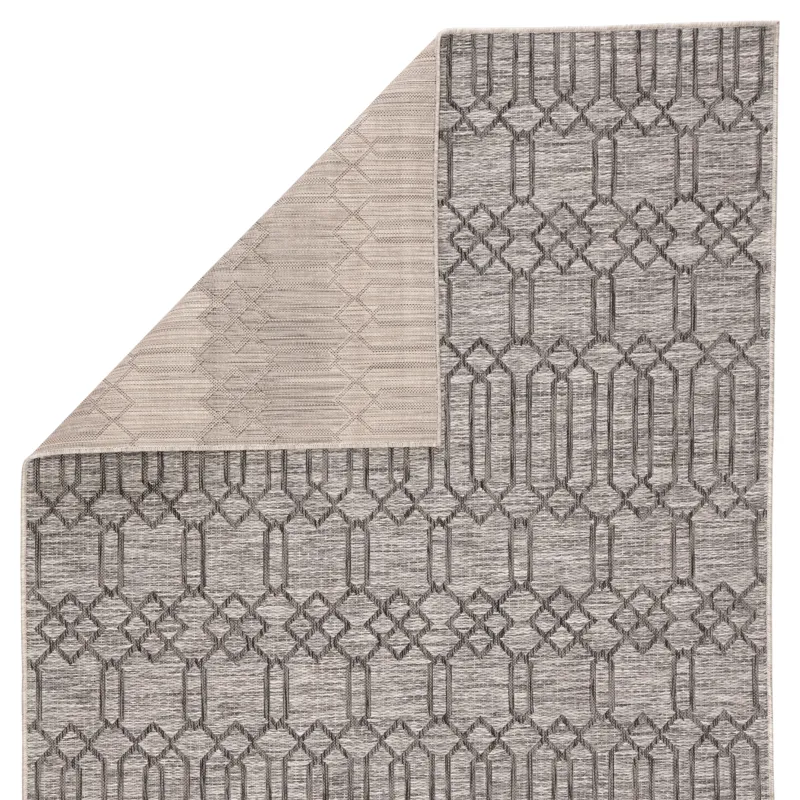 Decora by Nikki Chu Nikki Chu by  Calcutta Indoor/ Outdoor Geometric Gray Area Rug (7'11"X10')
