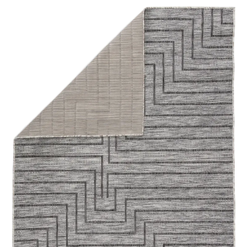 Decora by Nikki Chu Nikki Chu by  Xantho Indoor/ Outdoor Geometric Gray Area Rug (5'3"X7'6")