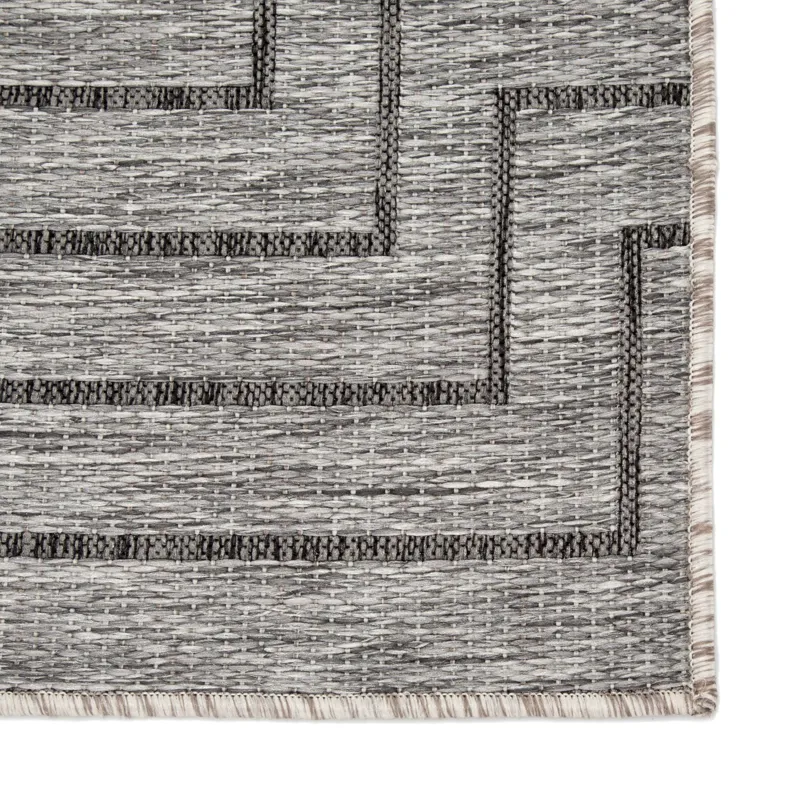 Decora by Nikki Chu Nikki Chu by  Xantho Indoor/ Outdoor Geometric Gray Area Rug (5'3"X7'6")