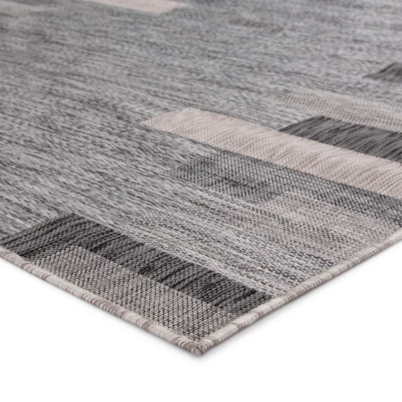 Decora by Nikki Chu Nikki Chu by  Nikea Indoor/ Outdoor Geometric Gray Area Rug (2'X3'7")