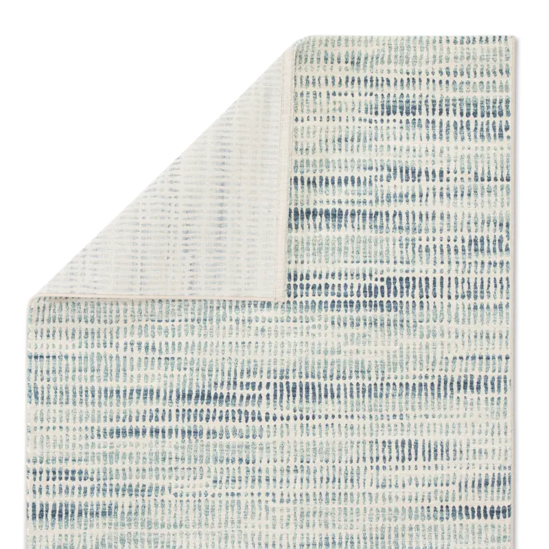 Dash Escape Abstract Blue/ White Area Rug (5'3"X7'6")