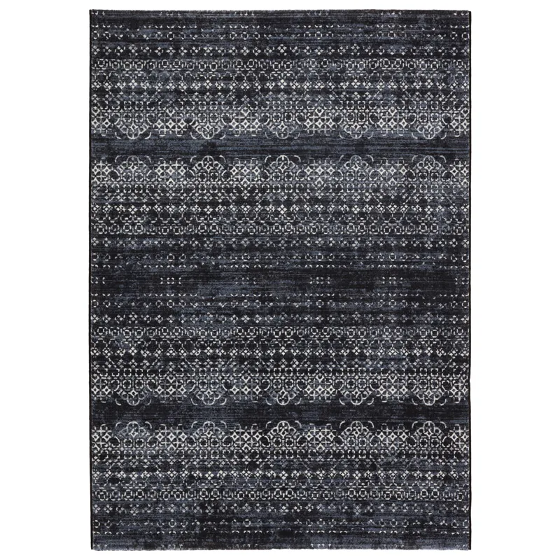 Dash Ardor Trellis Dark Blue/ Gray Area Rug (5'3"X7'6")