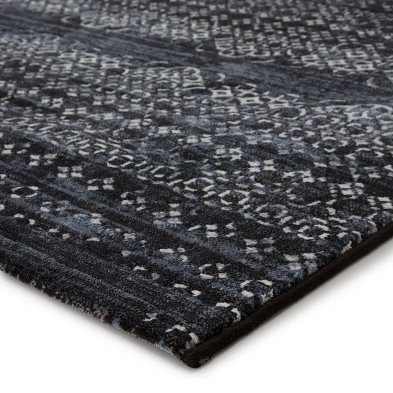Dash Ardor Trellis Dark Blue/ Gray Area Rug (5'3"X7'6")