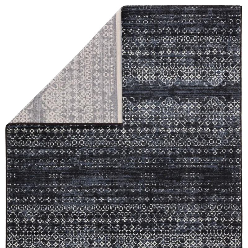 Dash Ardor Trellis Dark Blue/ Gray Area Rug (5'3"X7'6")