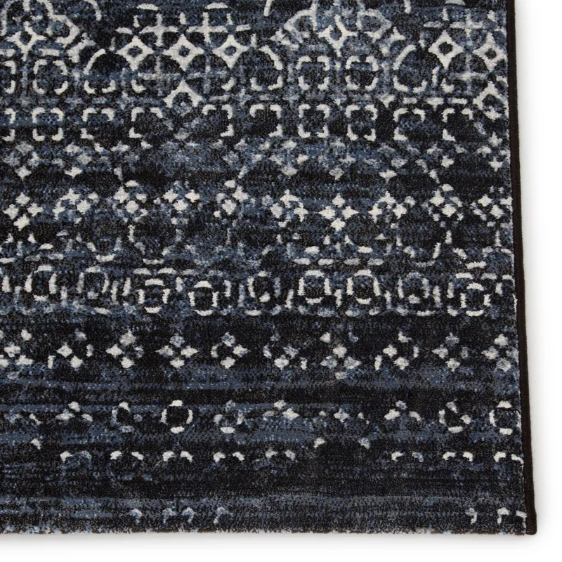 Dash Ardor Trellis Dark Blue/ Gray Area Rug (5'3"X7'6")