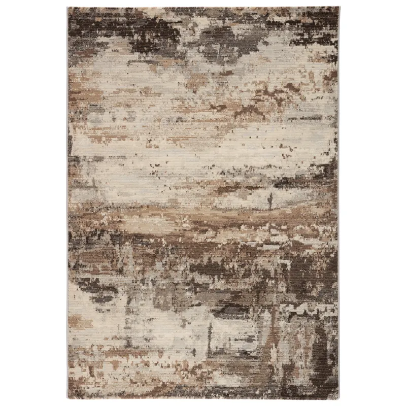 Dash Buxton Abstract Brown/ Light Gray Area Rug (5'3"X7'6")