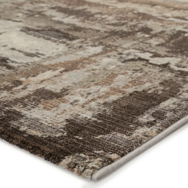 Dash Buxton Abstract Brown/ Light Gray Area Rug (5'3"X7'6")