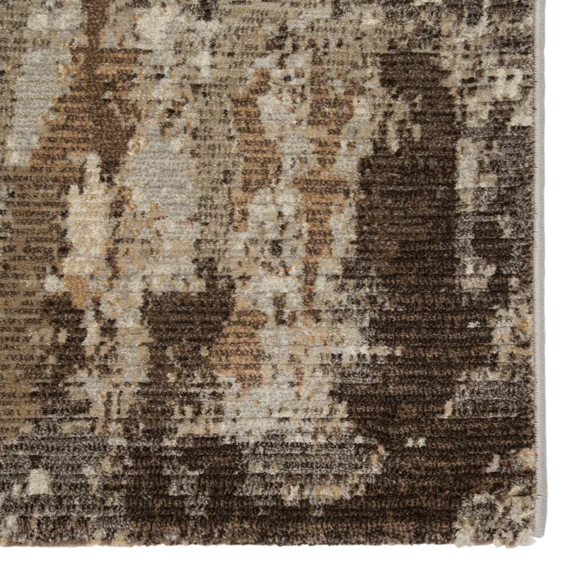 Dash Buxton Abstract Brown/ Light Gray Area Rug (5'3"X7'6")