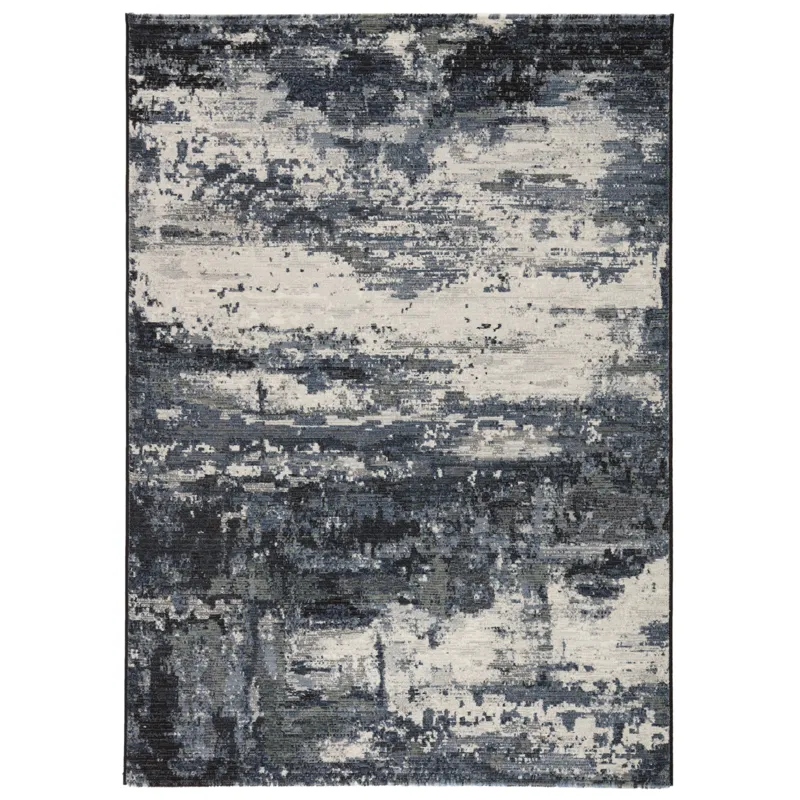 Dash Buxton Abstract Blue/ Light Gray Area Rug (9'2"X12'6")