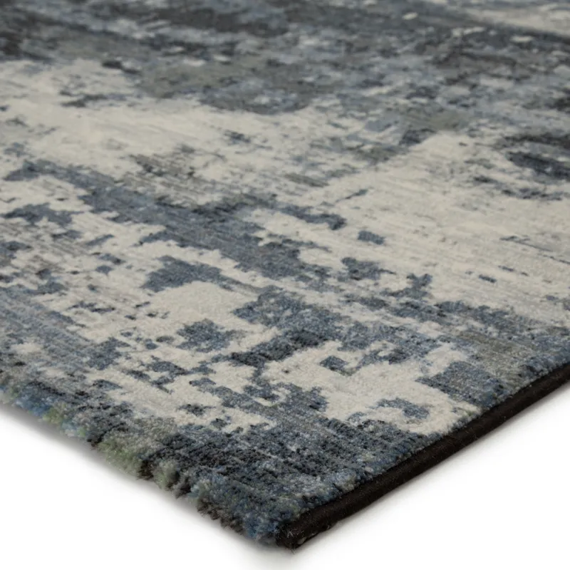 Dash Buxton Abstract Blue/ Light Gray Area Rug (9'2"X12'6")