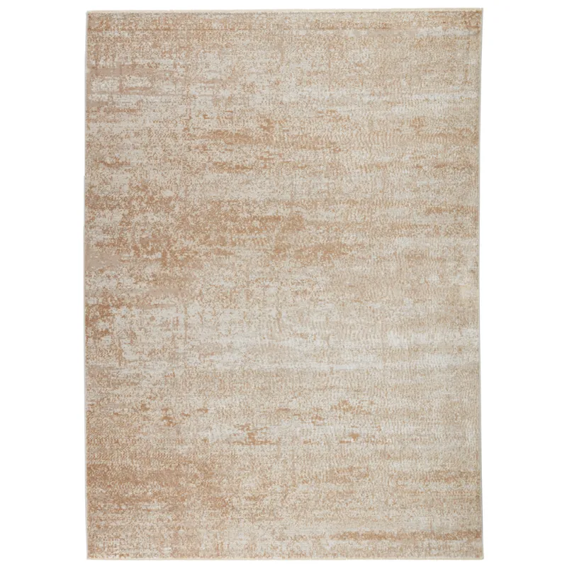 En Blanc Vibe by  Evanthe Abstract Gold/ Ivory Area Rug (7'10"X10'10")