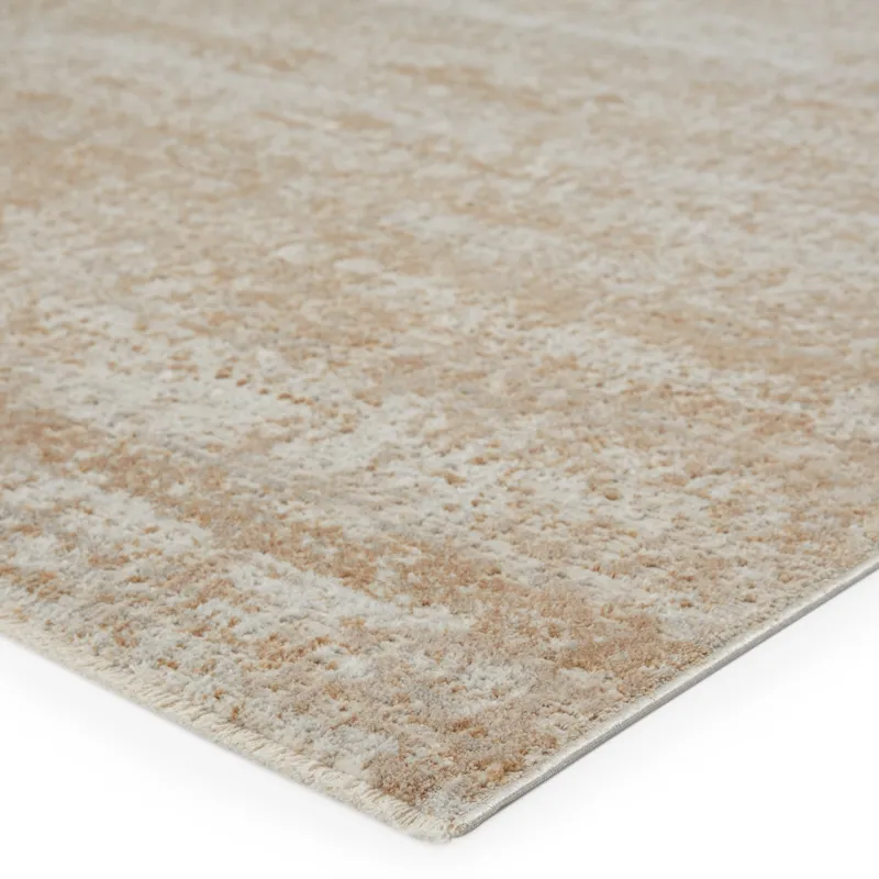 En Blanc Vibe by  Evanthe Abstract Gold/ Ivory Area Rug (7'10"X10'10")