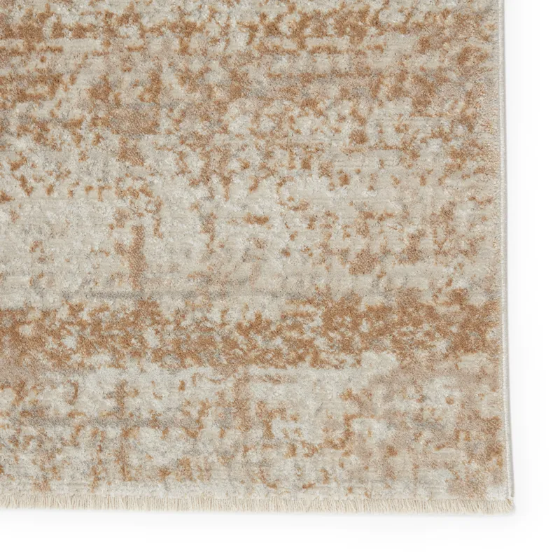 En Blanc Vibe by  Evanthe Abstract Gold/ Ivory Area Rug (7'10"X10'10")