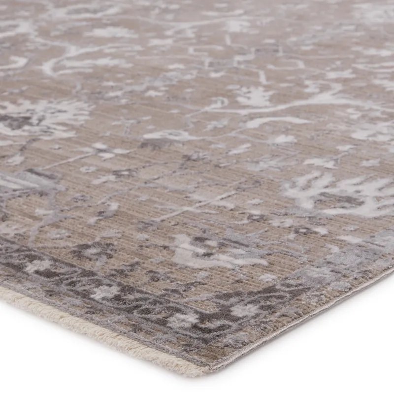 En Blanc Vibe by  Fionn Oriental Gray/ Taupe Area Rug (5'3"X7'6")