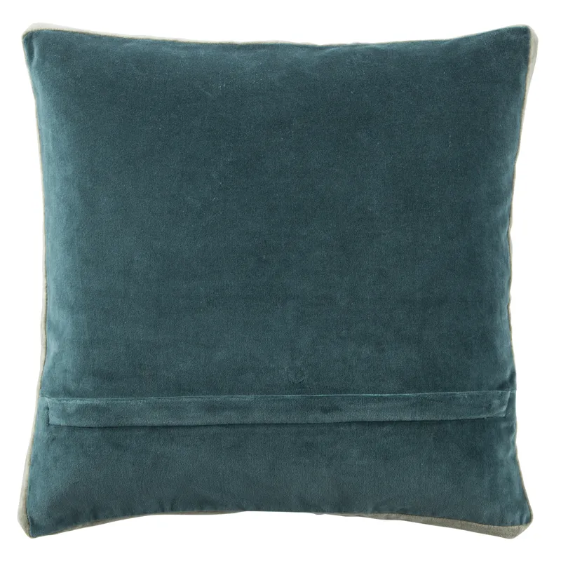 Emerson Bryn Solid Teal/ Gray Down Throw Pillow 18 inch