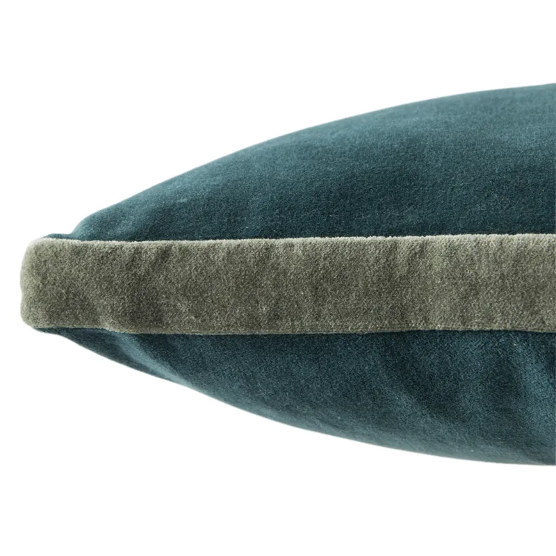 Emerson Bryn Solid Teal/ Gray Down Throw Pillow 18 inch