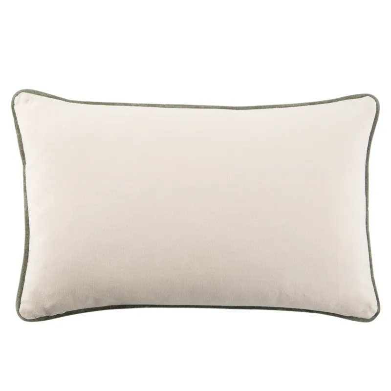 Emerson Lyla Solid Teal/ Cream Poly Lumbar Pillow