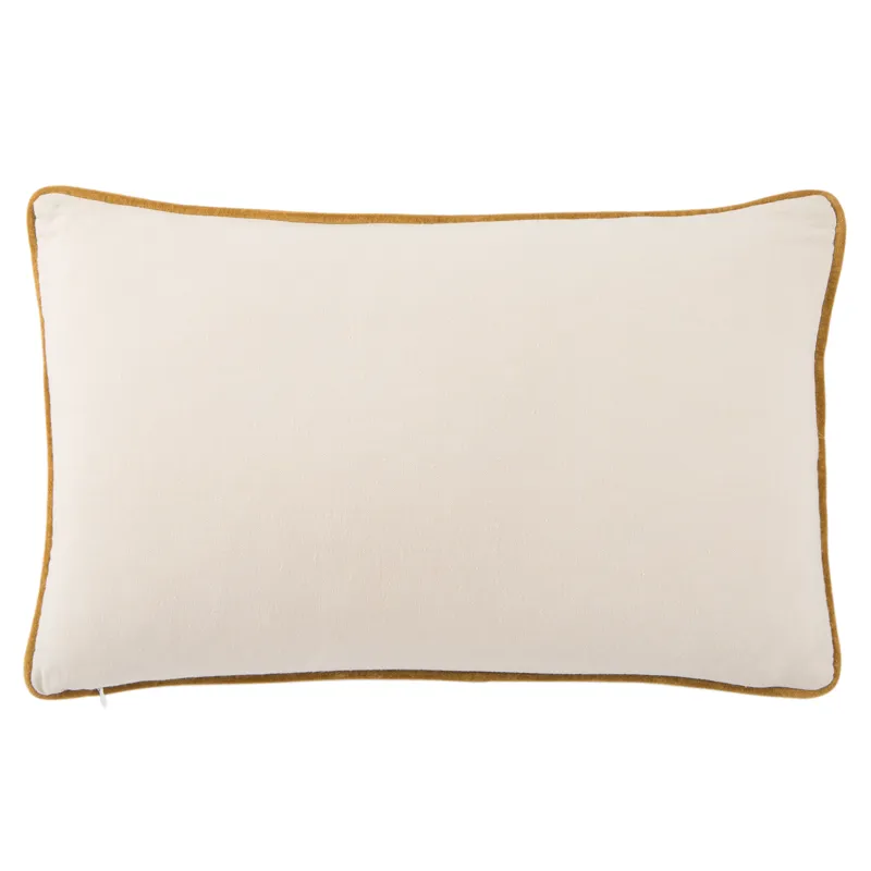 Emerson Lyla Solid Navy/ Cream Poly Lumbar Pillow