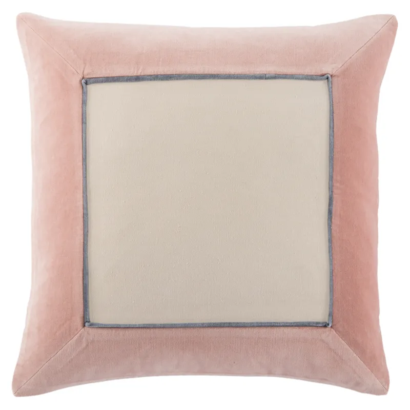 Emerson Hendrix Border Blush/ Cream Poly Throw Pillow 22 inch