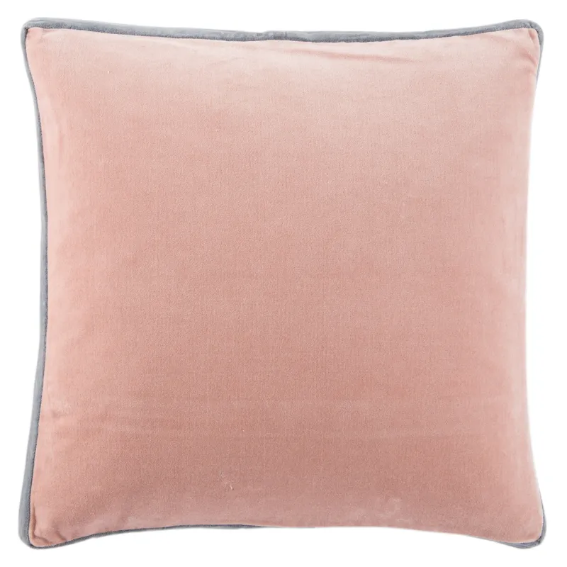 Emerson Bryn Solid Blush/ Gray Down Throw Pillow 18 inch
