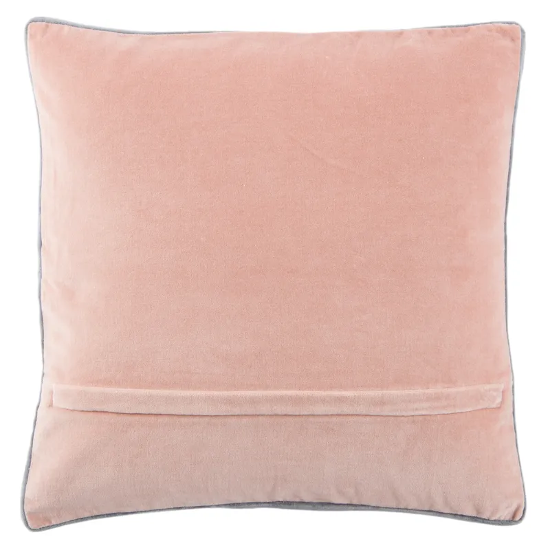 Emerson Bryn Solid Blush/ Gray Down Throw Pillow 18 inch
